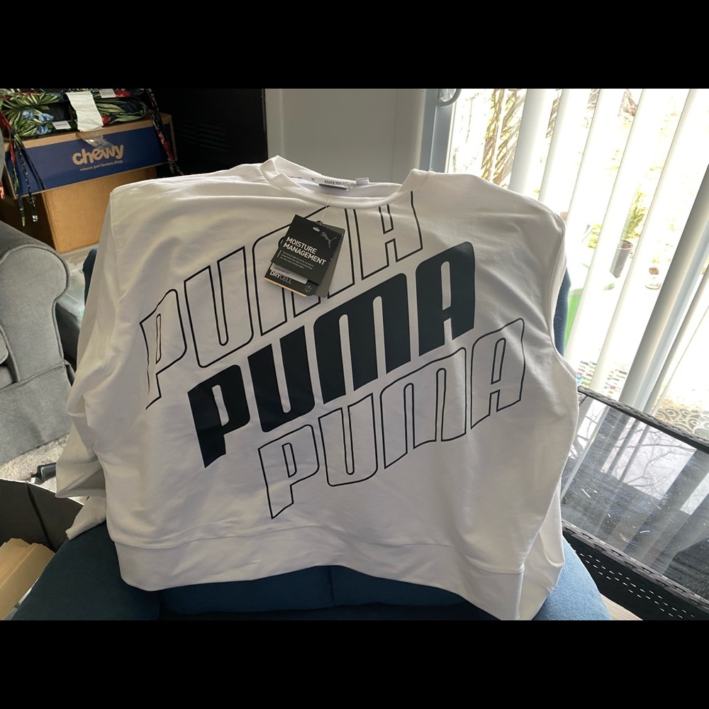 Puma crop top sweatshirt size Xl white